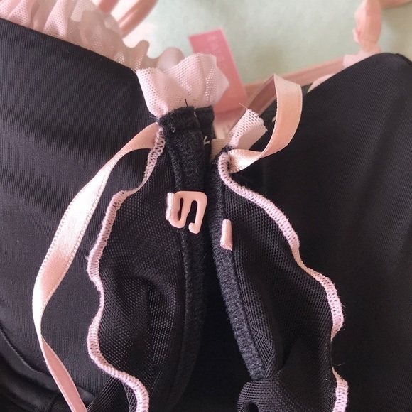 Victoria’s Secret Black Sheer Mesh Tie Front Babydoll Lingerie - Picture 4 of 9